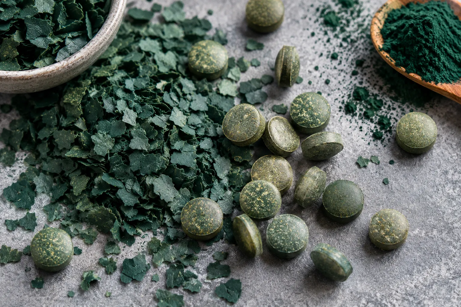 Spiruline en paillettes ou en comprimés: 4 critères de choix